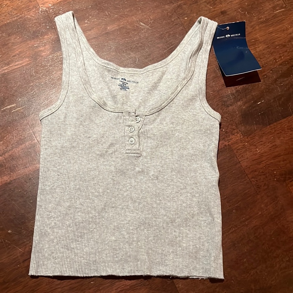 NWT Brandy Melville Grey Henley Tank